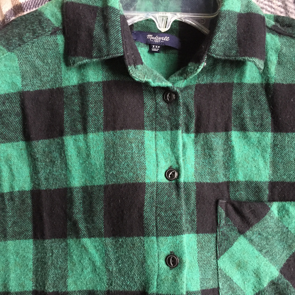 Madewell Tops - Madewell Heavy Flannel - Green Plaid